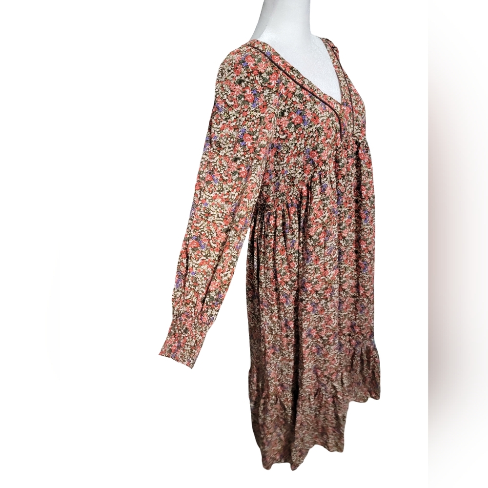 In Loom Size Medium Fall Boho Floral Maxi Dress in Autumn Colors Whimsical - Picture 3 of 8